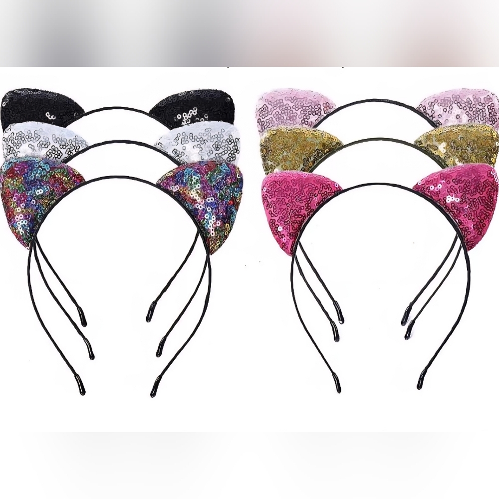 Sequin Cat Ear Headbands for Kids - Multicolor